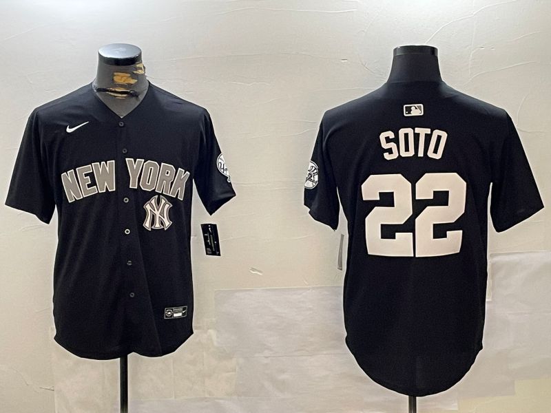 Men New York Yankees 22 Soto Black Game 2024 Nike MLB Jersey style 12023